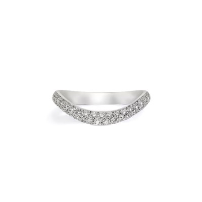 CARTIER TRINITY RUBAN WEDDING RING, WIDTH 2.5 MM, PAVED B4099400